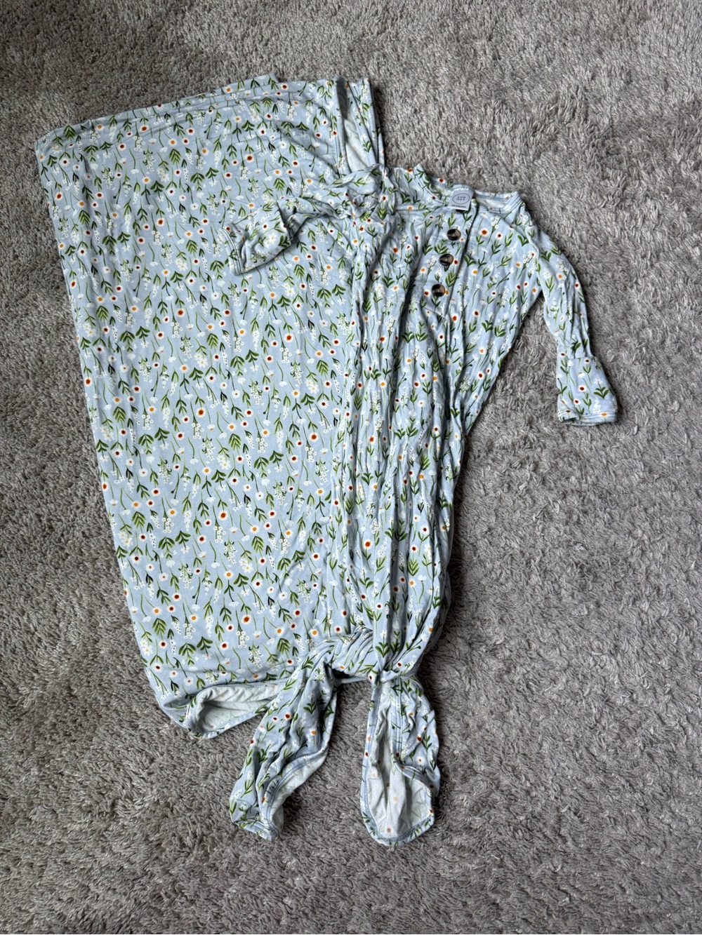 Lou Lou & Company Light Blue Floral Knot Baby Gown